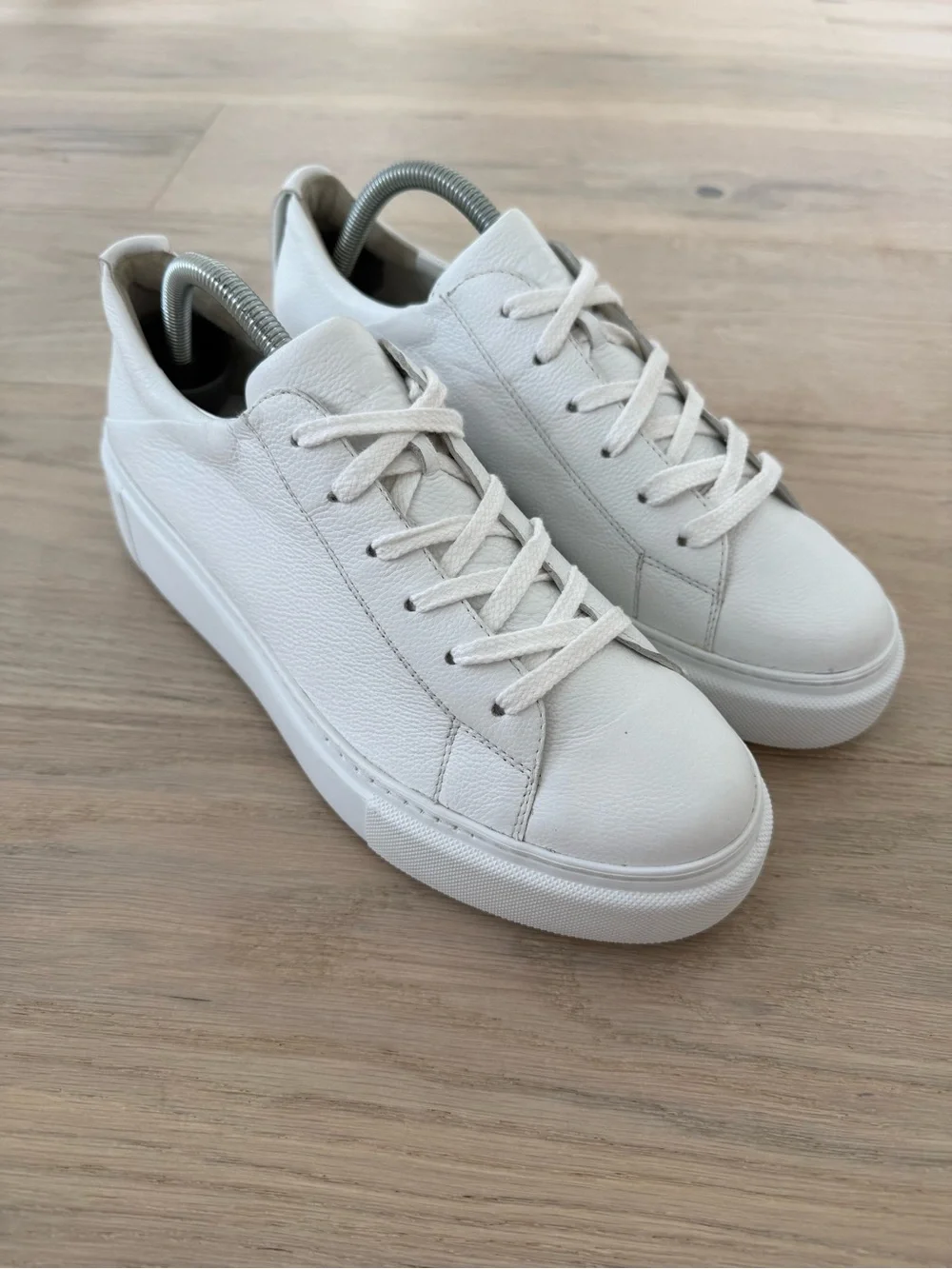 Paul Green Debbie Wedge Sneakers White Leather UK7/ US9.5 Platform Comfort